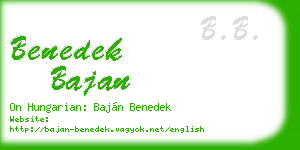 benedek bajan business card