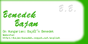 benedek bajan business card